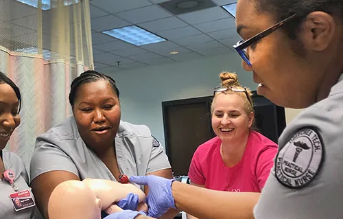 Paramedic students in class